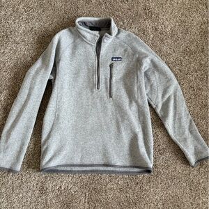 Patagonia Light Gray Quarter-Zip Fleece Pullover